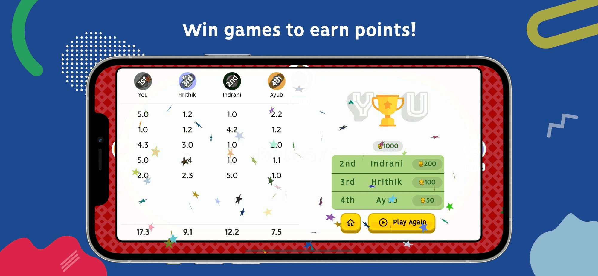 Callbreak Multiplayer App Winning Page Screenshot
