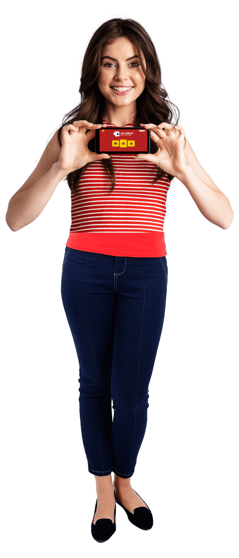 Girl Playing Callbreak Multiplayer App